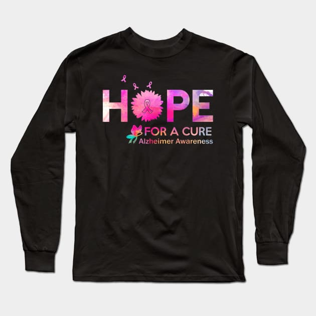 Hope For A Cure Alzheimer Awareness Long Sleeve T-Shirt by jordanfaulkner02